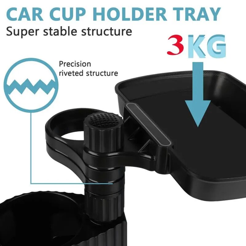 Detachable Car Cup Holder Tray, Car Cup Holder Expander Tray, Car Food Tray Table