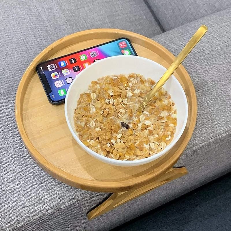 Sofa Armrest Tray Clip On Wooden Sofa Tray Couch Arm Snack Table