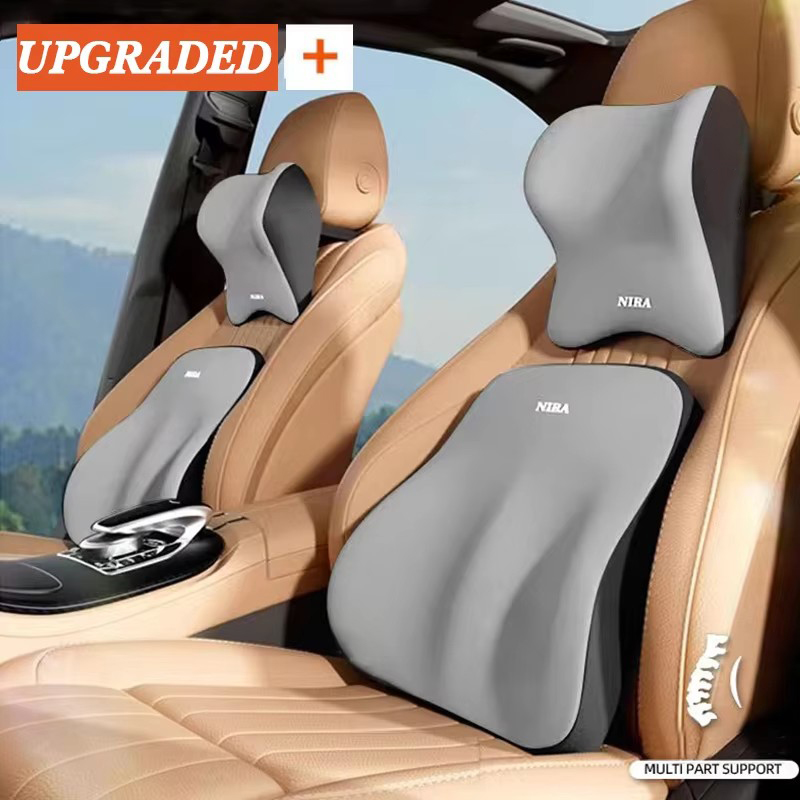 Lumbar Cushion Backrest, Memory Foam Car Pillow, Comfortable Neck Support