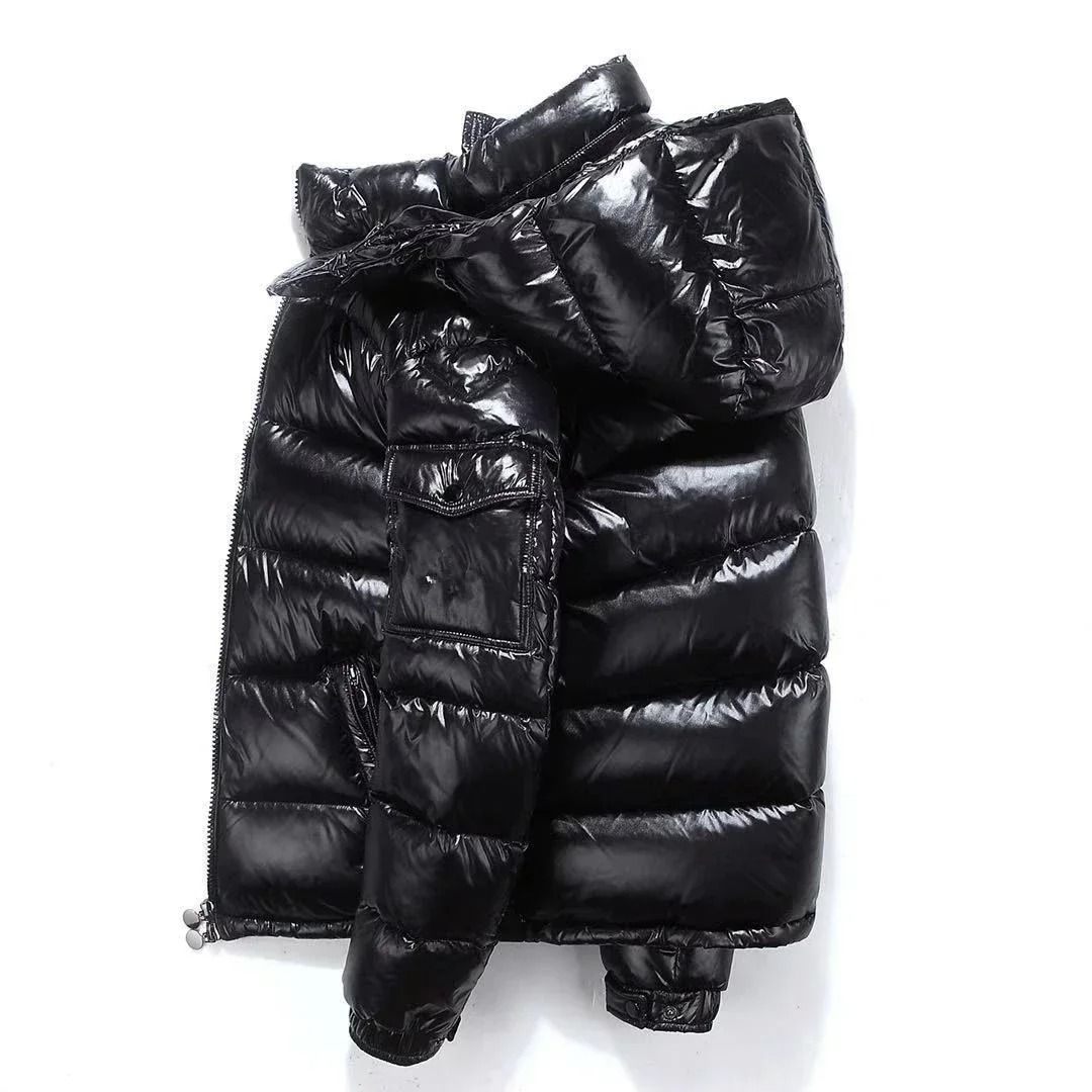 Mens High-Gloss Winter Parka | Thicken Thermal Warm Coa