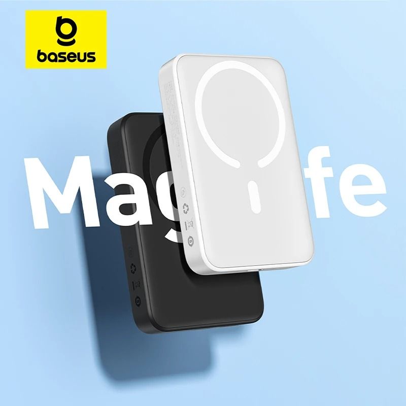 Baseus 10000mAh Mini Magnetic Wireless Power Bank – Auto-Wake Fast Charger for iPhone 16, 15, 14 & 13 Pro Max