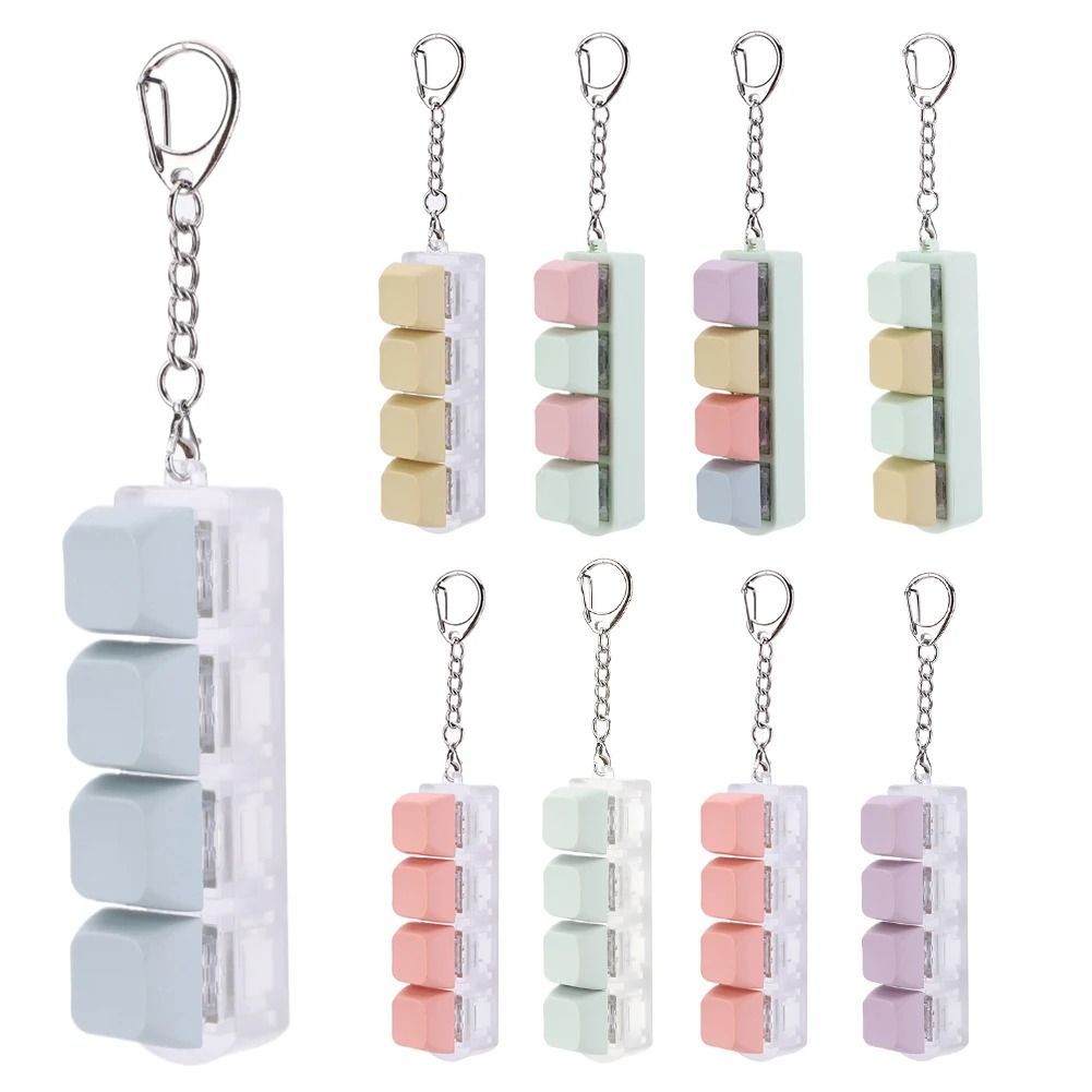 Button Keycap Fidget Keychain Toy Decompression Keyboard