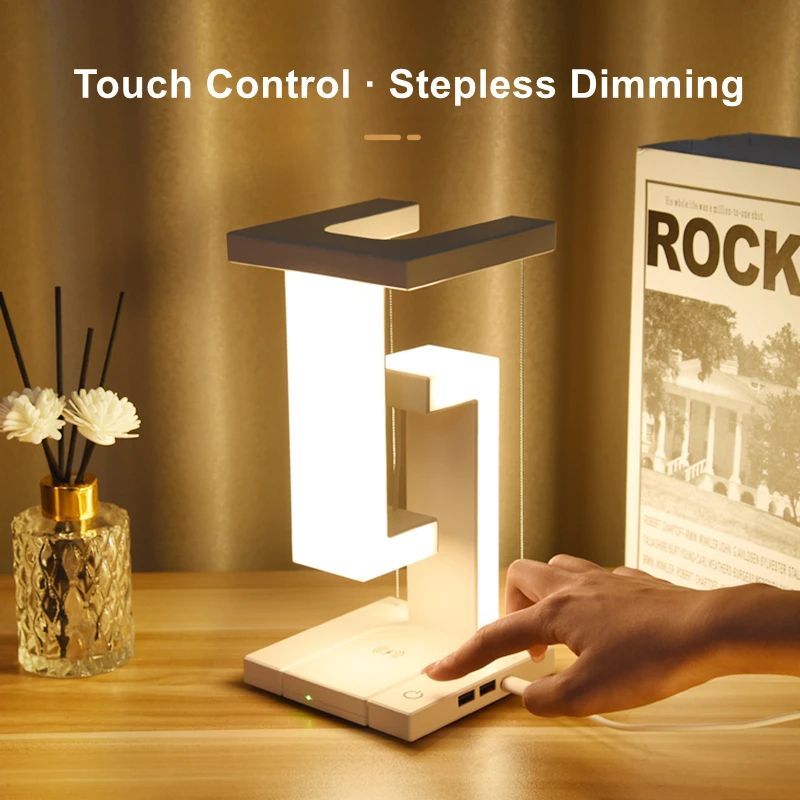 Novelty Floating Lamp with Detachable Wireless Charger Decorative LED Light for Bedroom, Office, and Home Decor