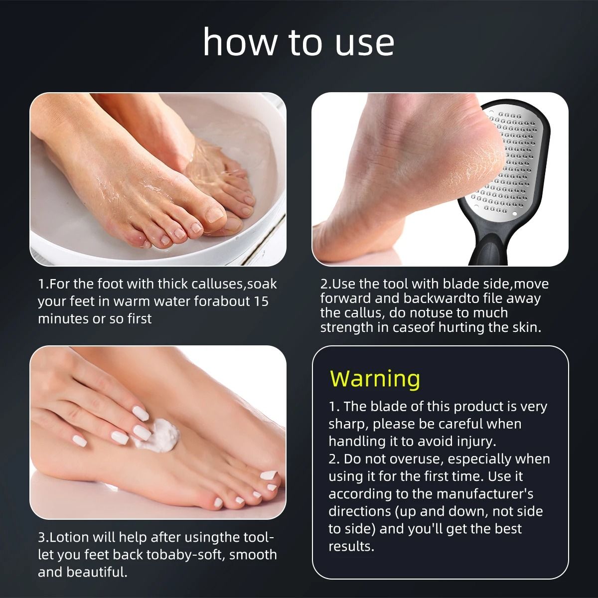 Double Sided Stainless Steel Foot Scrub and Callus Remover