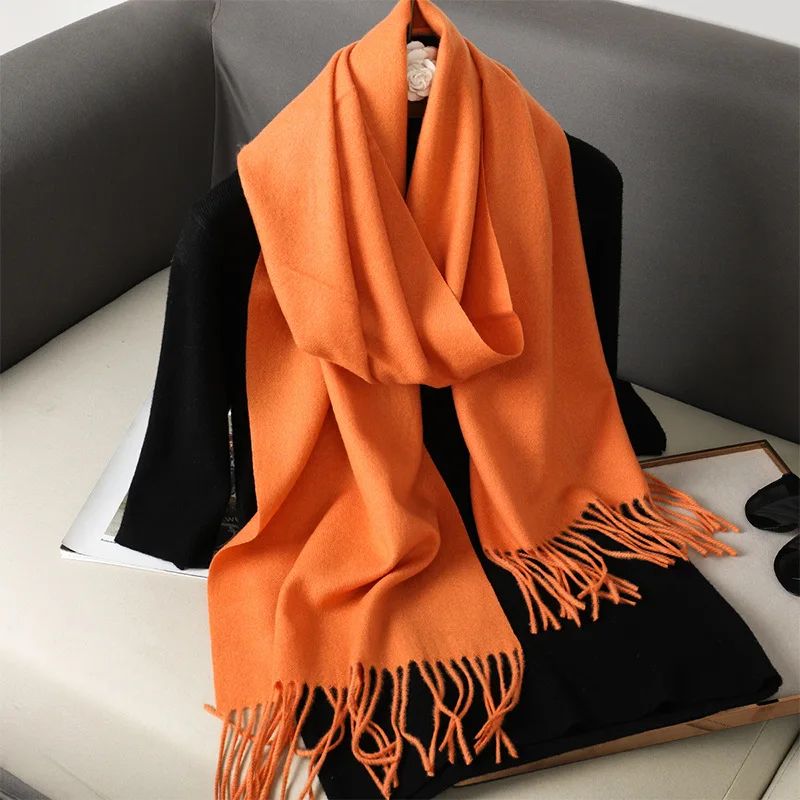 Luxe Winter Cashmere-Feel Women's Scarf Shawl with Tassels