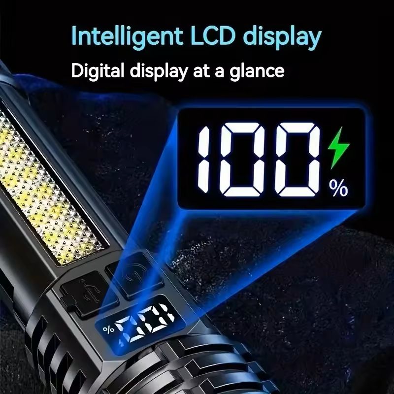 High Power Rechargeable LED Flashlight with Side Light