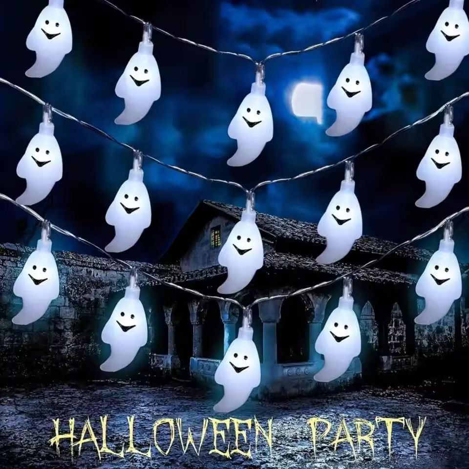 GhostGlow 3 M / 20-LED Battery Halloween Ghost String Lights