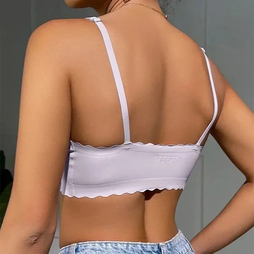 Seamless Ice Silk WireFree Padded Comfy Bra with Wavy Edge