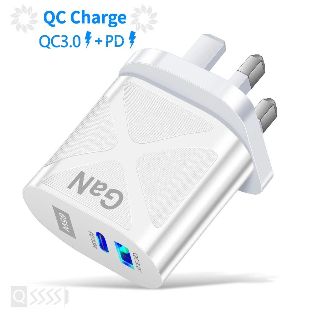 65W GaN High-Fidelity USB-C and Quick Charge 3.0 Fast Charging Power Hub