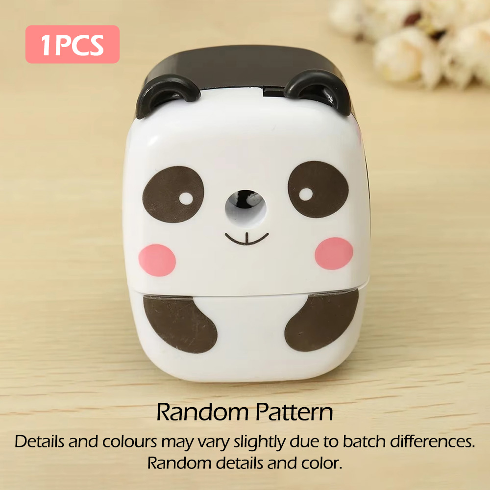 Hand-Cranked Cartoon Panda Tiger Pencil Sharpener, Cute Animal Stationery for School and Office, Portable Kids Sharpener