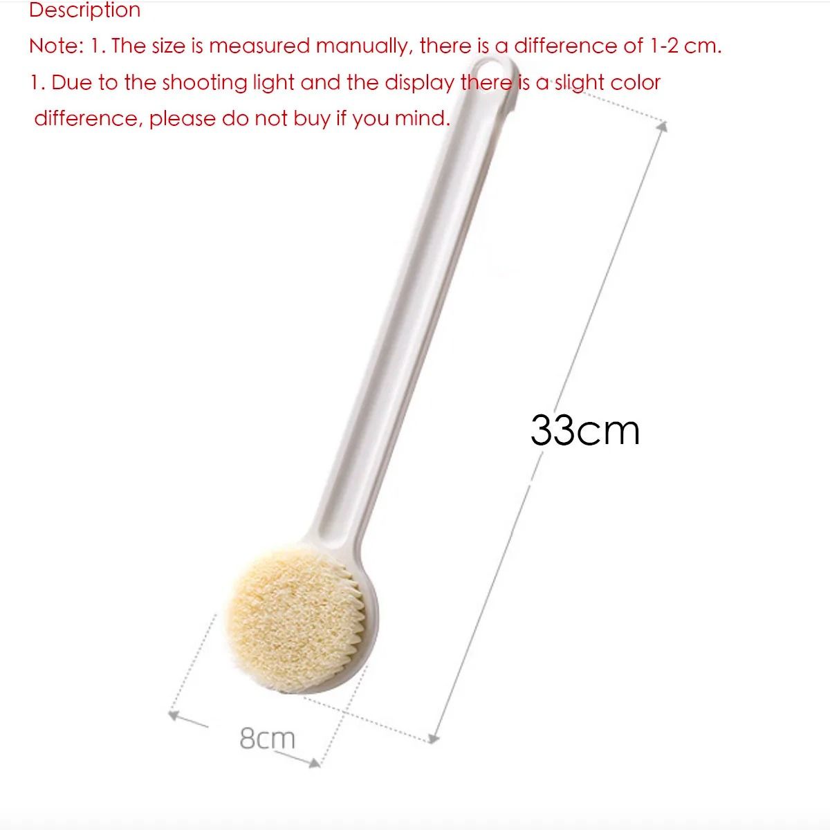 Japanese Long Handle Bath Brush Soft Bristle Back Scrubber