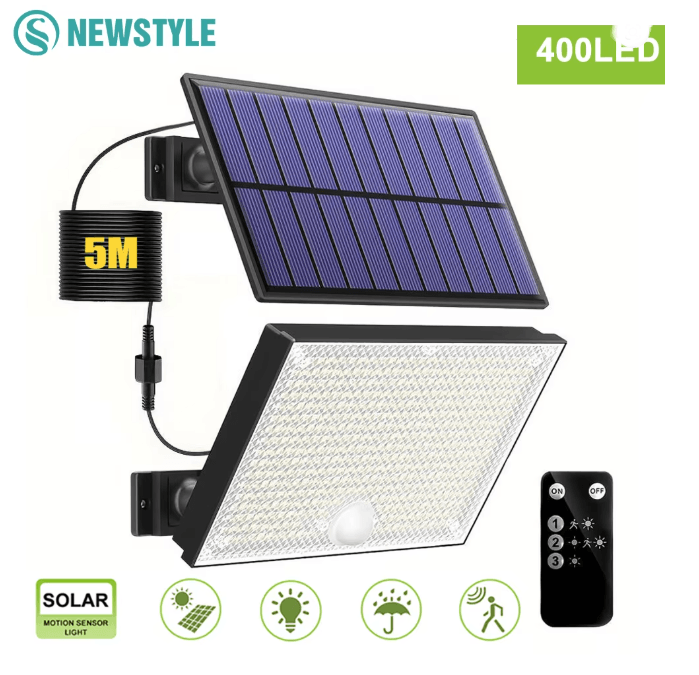 Outdoor Solar Motion Sensor Lights Waterproof LED Security Flood Light