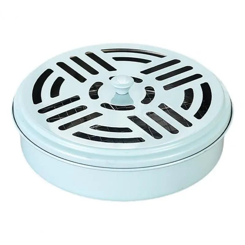 Stainless Steel Mosquito Coil Holder Tray with Spiral Cover Portable Rack
