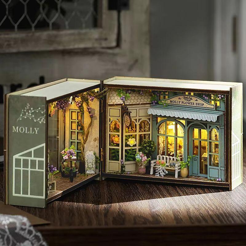 CozyDream DIY Miniature Dollhouse Kit with Furniture & Lights – 3D Wooden Puzzle Home
