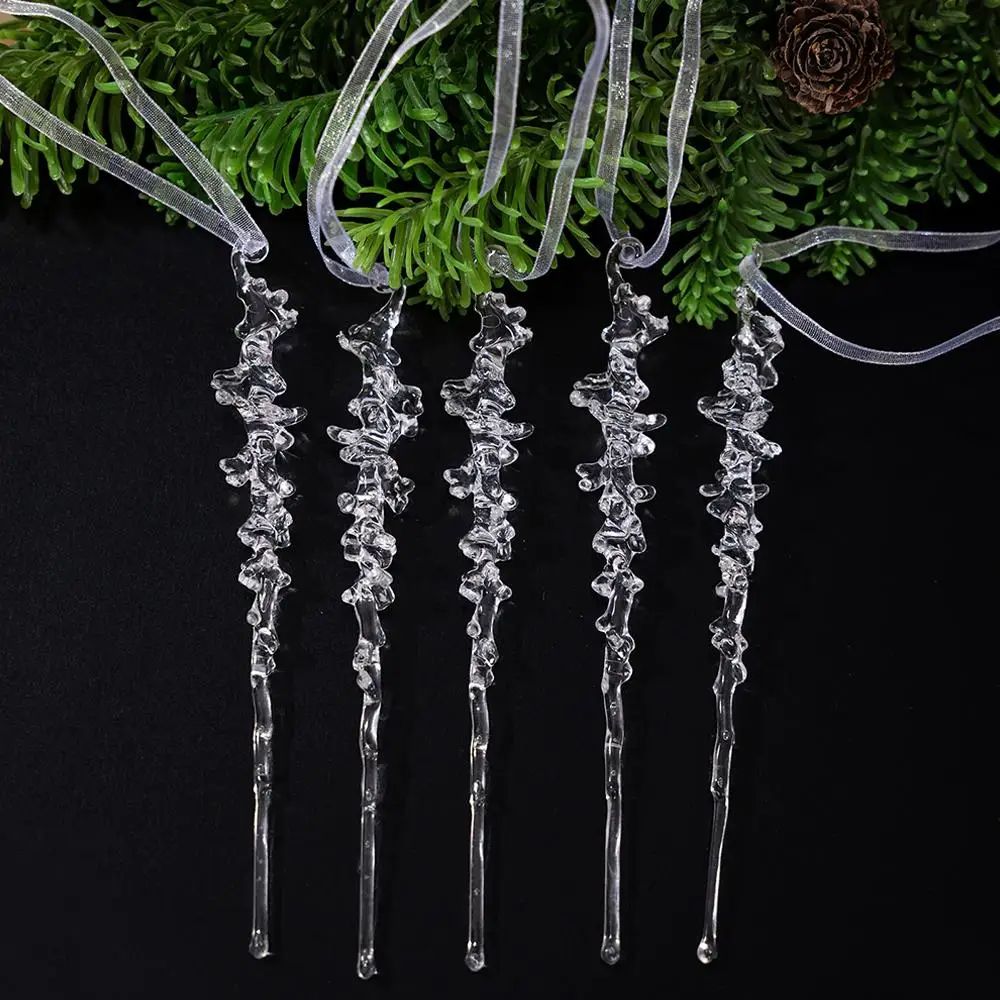 Acrylic Ice Cone Christmas Hanging Ornaments Set