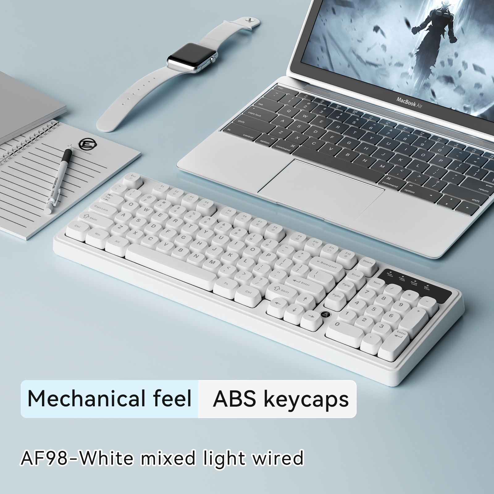 Long Battery Life Mechanical Feel RGB Wired Keyboard with Ergonomics