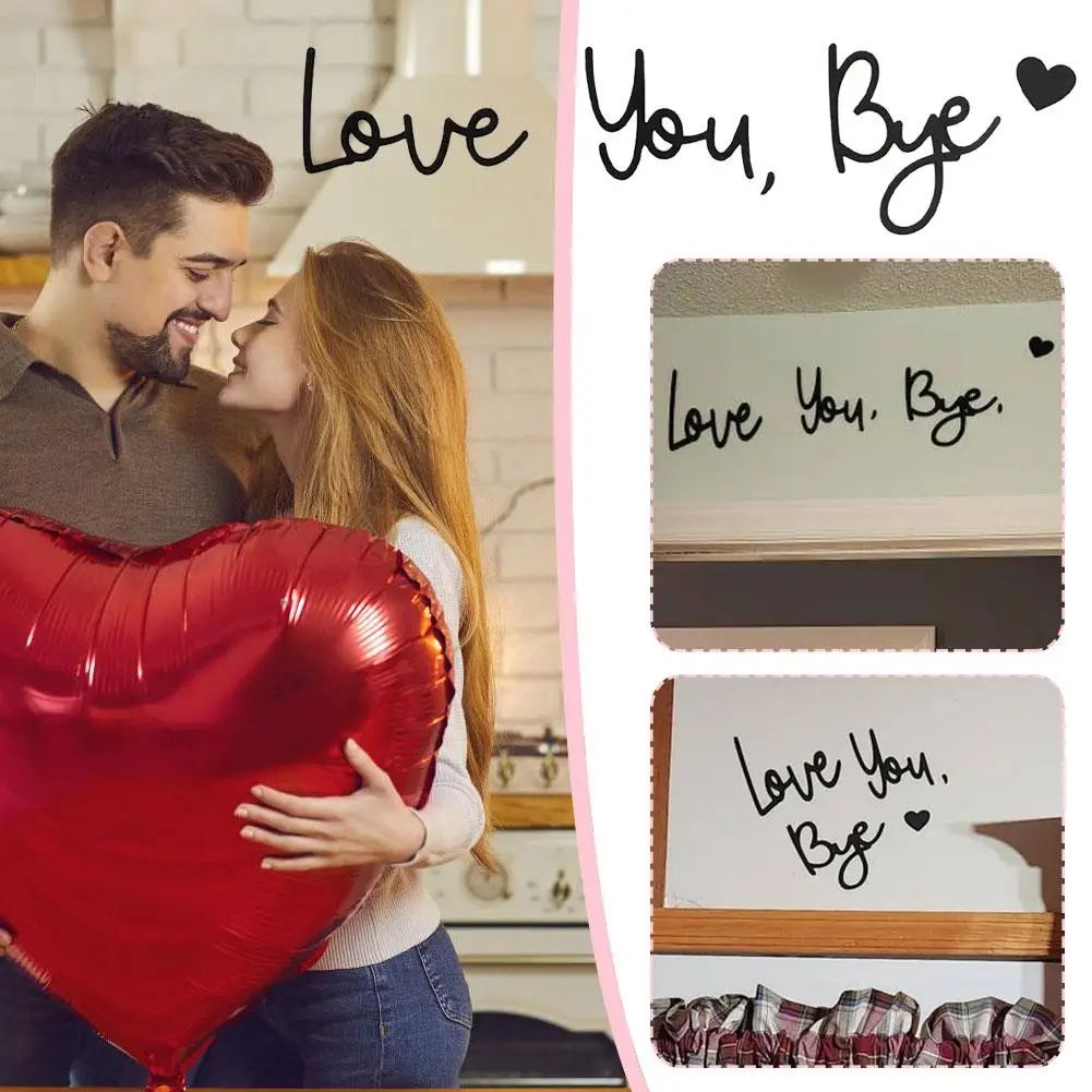 Wooden Script Wall Sign Love You Bye