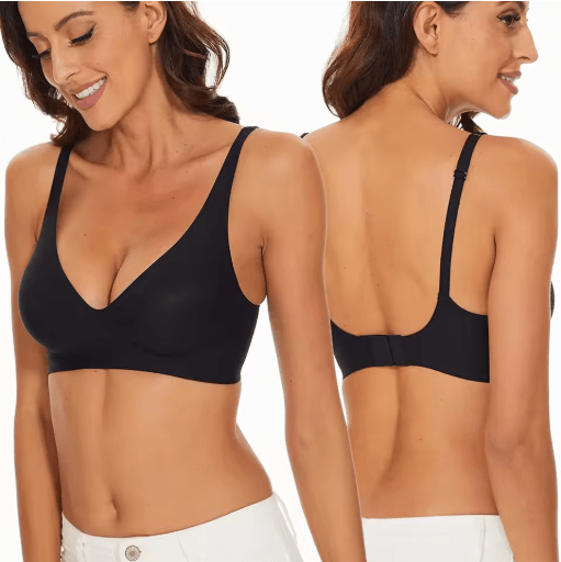 Seamless Wire Free Push Up Bra with Adjustable Straps
