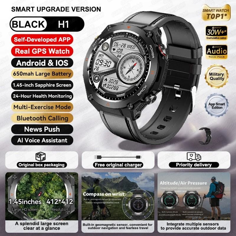 ActivePulse GPS Smart Watch Waterproof Fitness Tracker Bluetooth Call