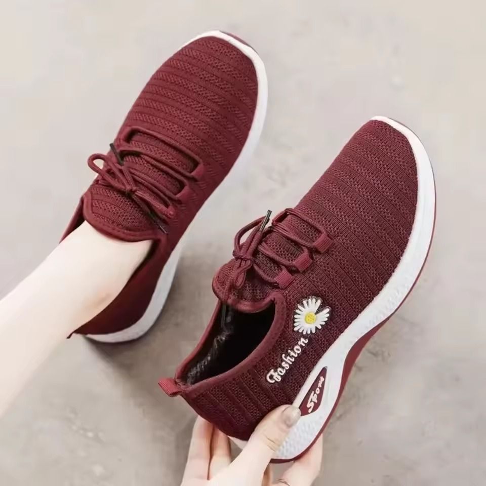 Womens Fashion Mesh Sneakers Lightweight Soft Sole Thick Breathable Casual Shoes