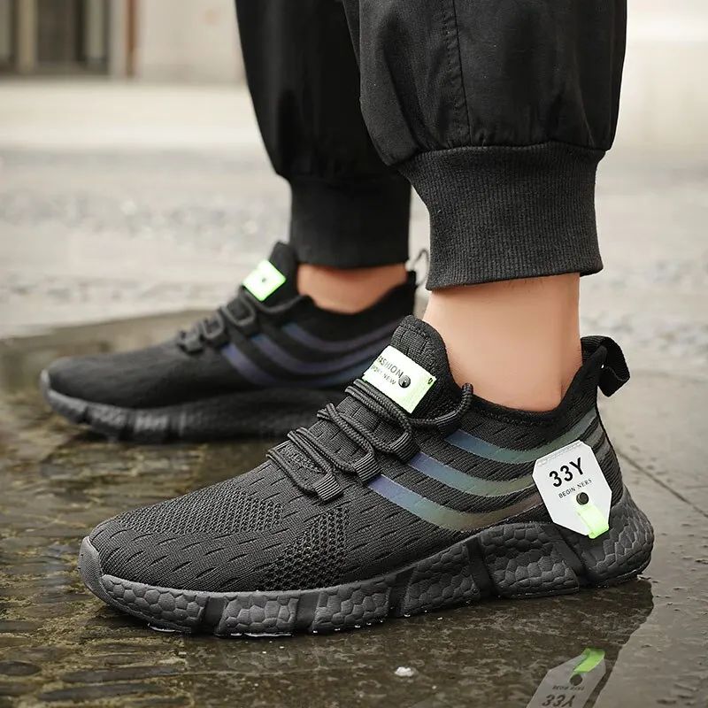Mens Breathable Mesh Sneakers - Lightweight Walking & Running Shoes with Rubber Grip