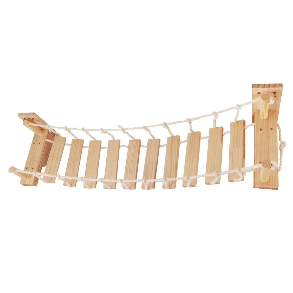 Premium Wall-Mounted Wooden Cat Bridge and Climbing Ladder