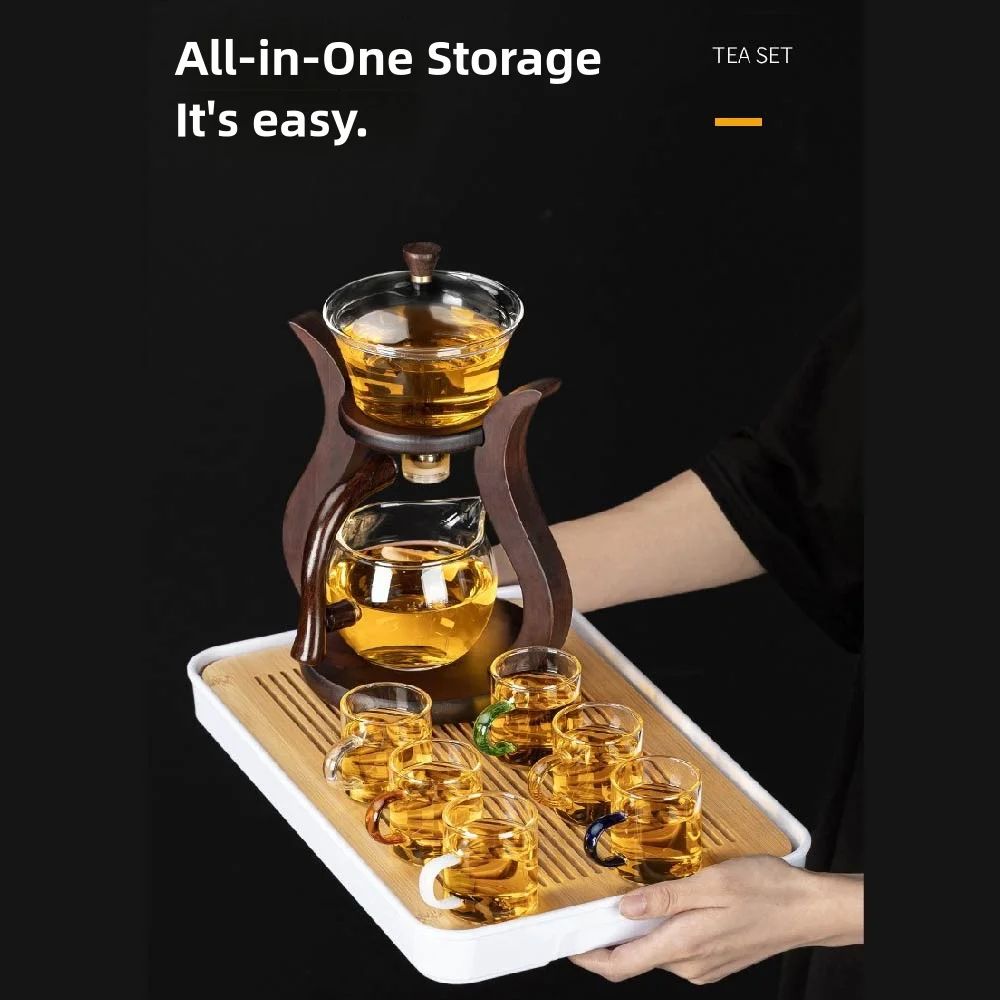 Magnetic Flow Lazy Kung Fu Glass Teapot Set