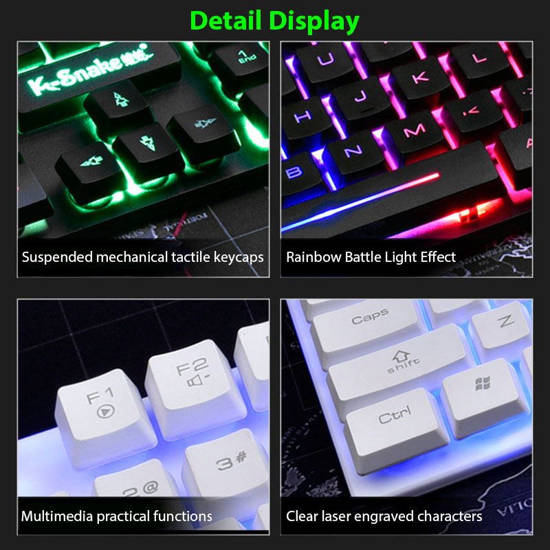 Keyboard And Mouse Set Waterproof Luminous Game Backlit Keyboard
