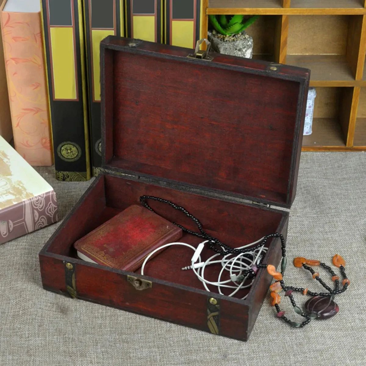 Retro Wooden Jewelry Storage Box