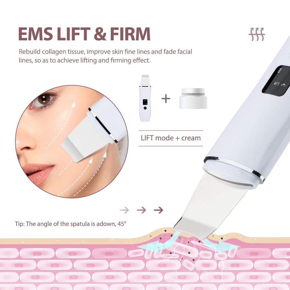 Electric Skin Scrubber Blackhead Remover Deep Clean Facial Spatula