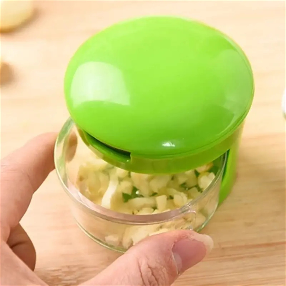 Easy Manual Portable Vegetable Cutter, Multi-functional Stainless Steel Garlic Press for BBQ Cooking