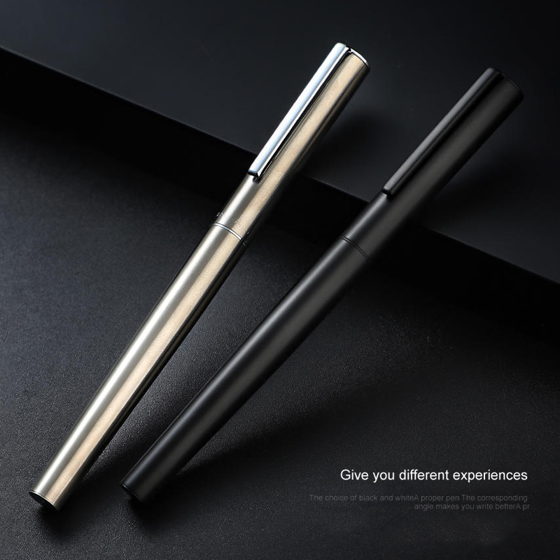 Extra Fine Nib Fountain Pen Stainless Steel Black Luxury Writing Pen for Office and Calligraphy