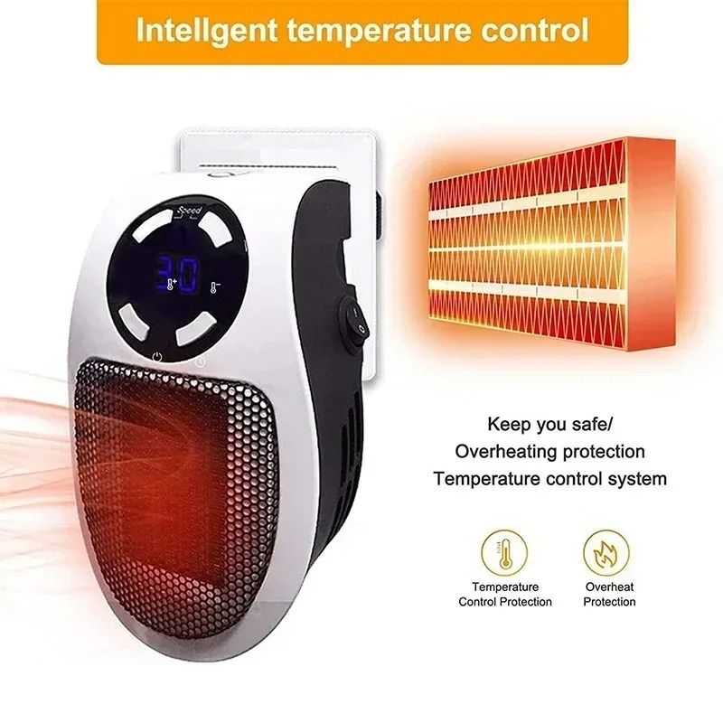 Portable Electric Room Heater Convenient Wall Mounted Warm Air Blower Winter Warmer Machine