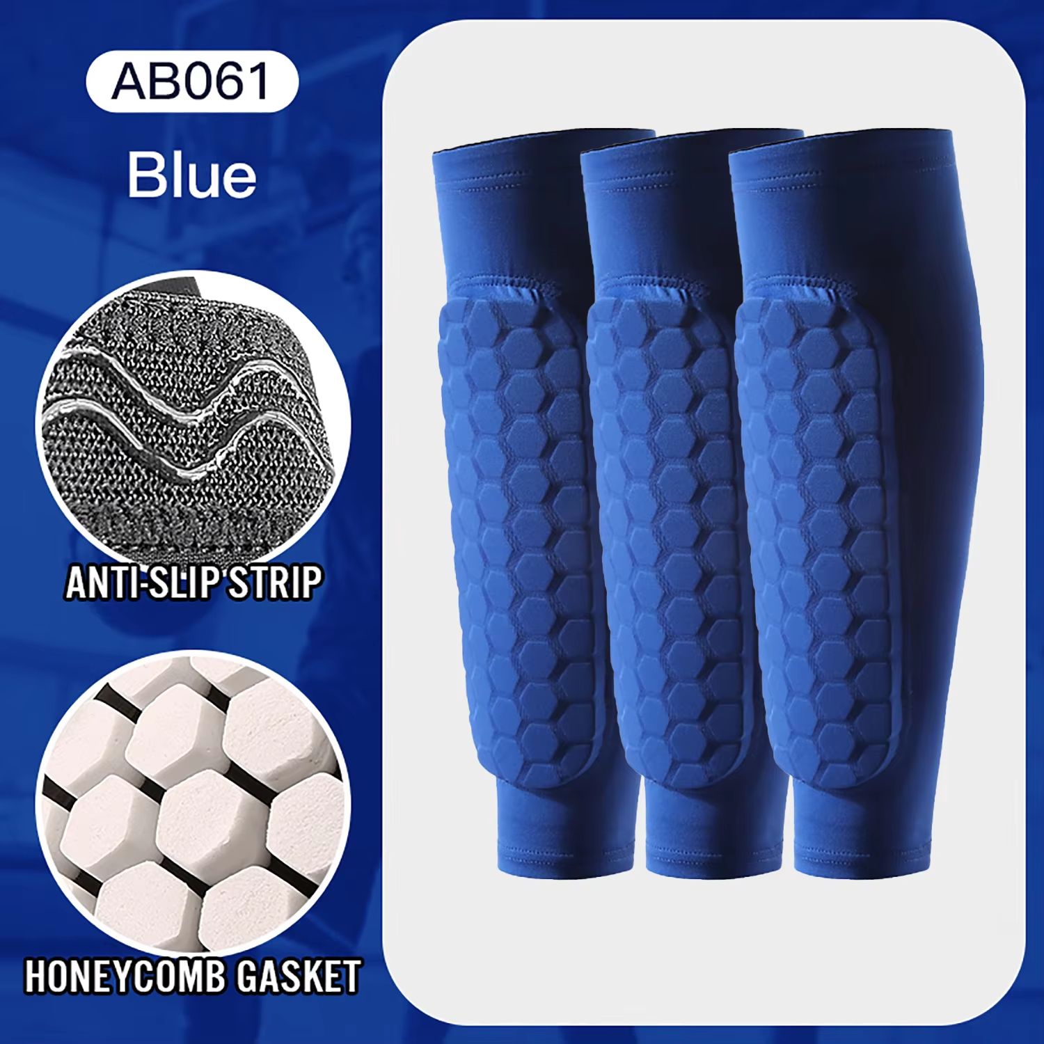 Honeycomb Shin Guards Leg Sleeves – Shockproof Soccer Protection with Anti-Slip Grip