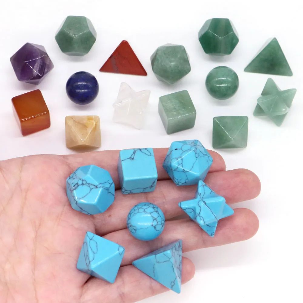 Sacred Geometry Crystal Set Platonic Solid Healing Stones for Chakra Balance and Energy Alignment