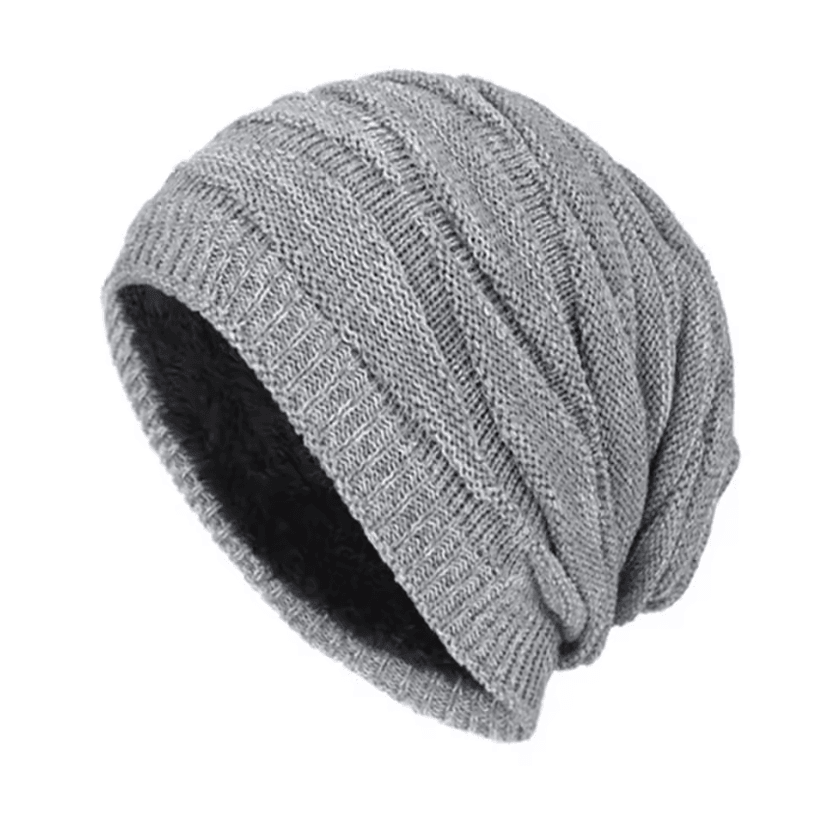 Winter Warm Knitted Woolen Skullies Beanie Hat Velvet Lined Diamond Pattern for Men