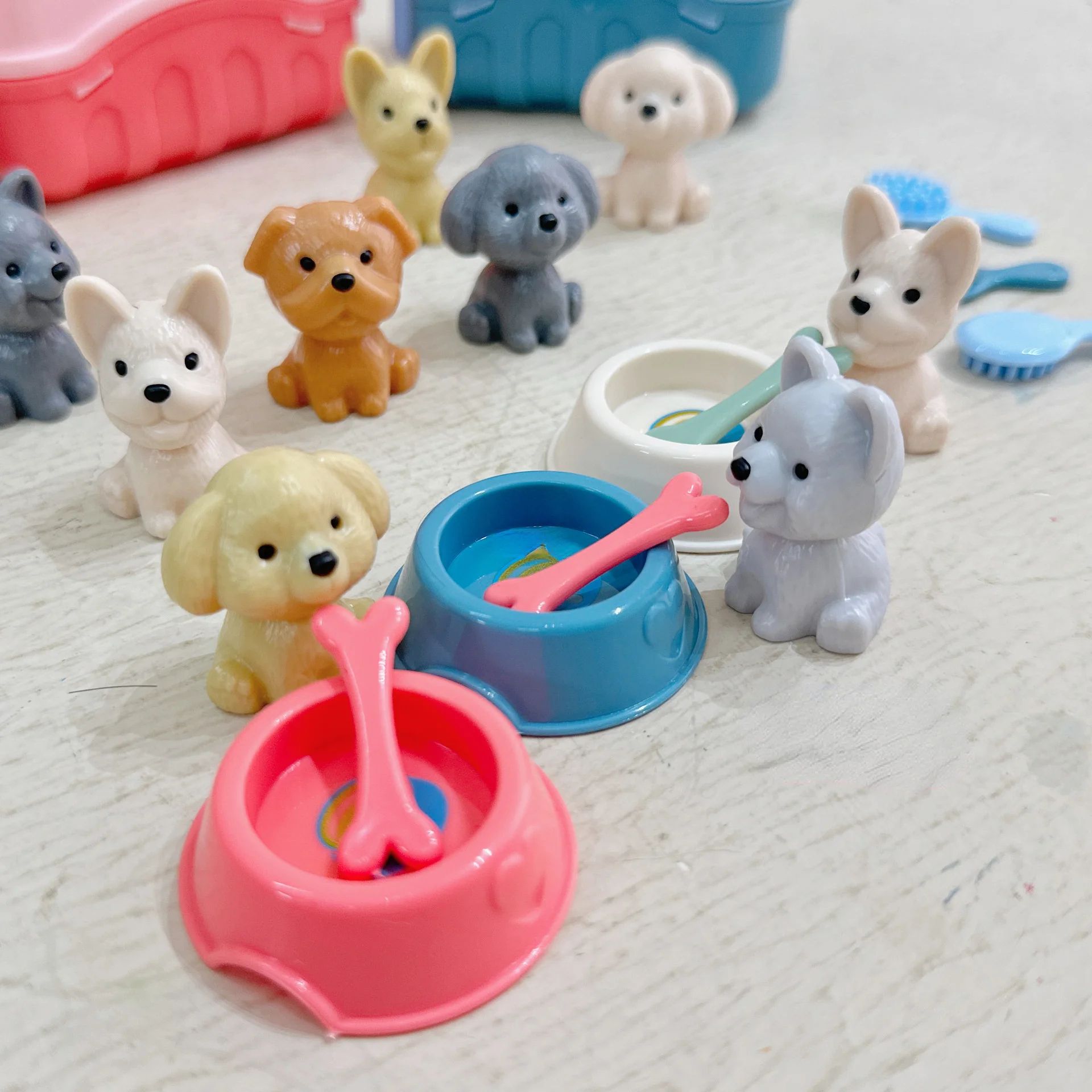 Cute Dog Doll Basket Playset
