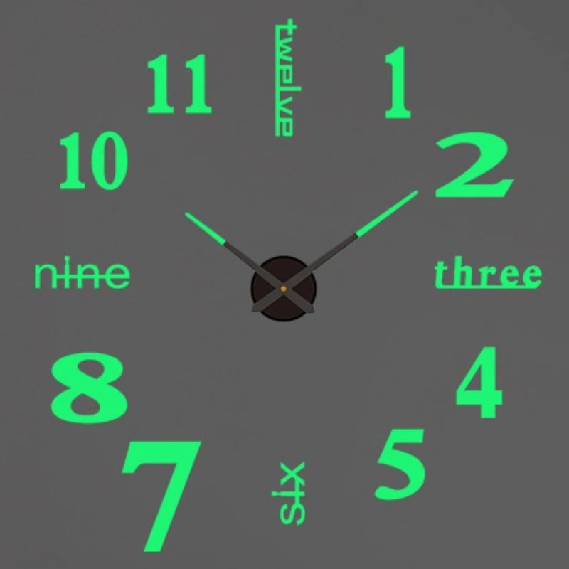 Modern 3D DIY Wall Clock Acrylic Mirror Large Decorative Clock
