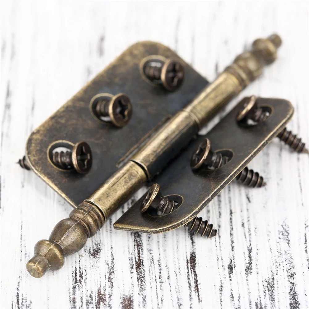 Antique Bronze Decorative Cabinet Hinges with Screws for Jewelry Boxes and Furniture