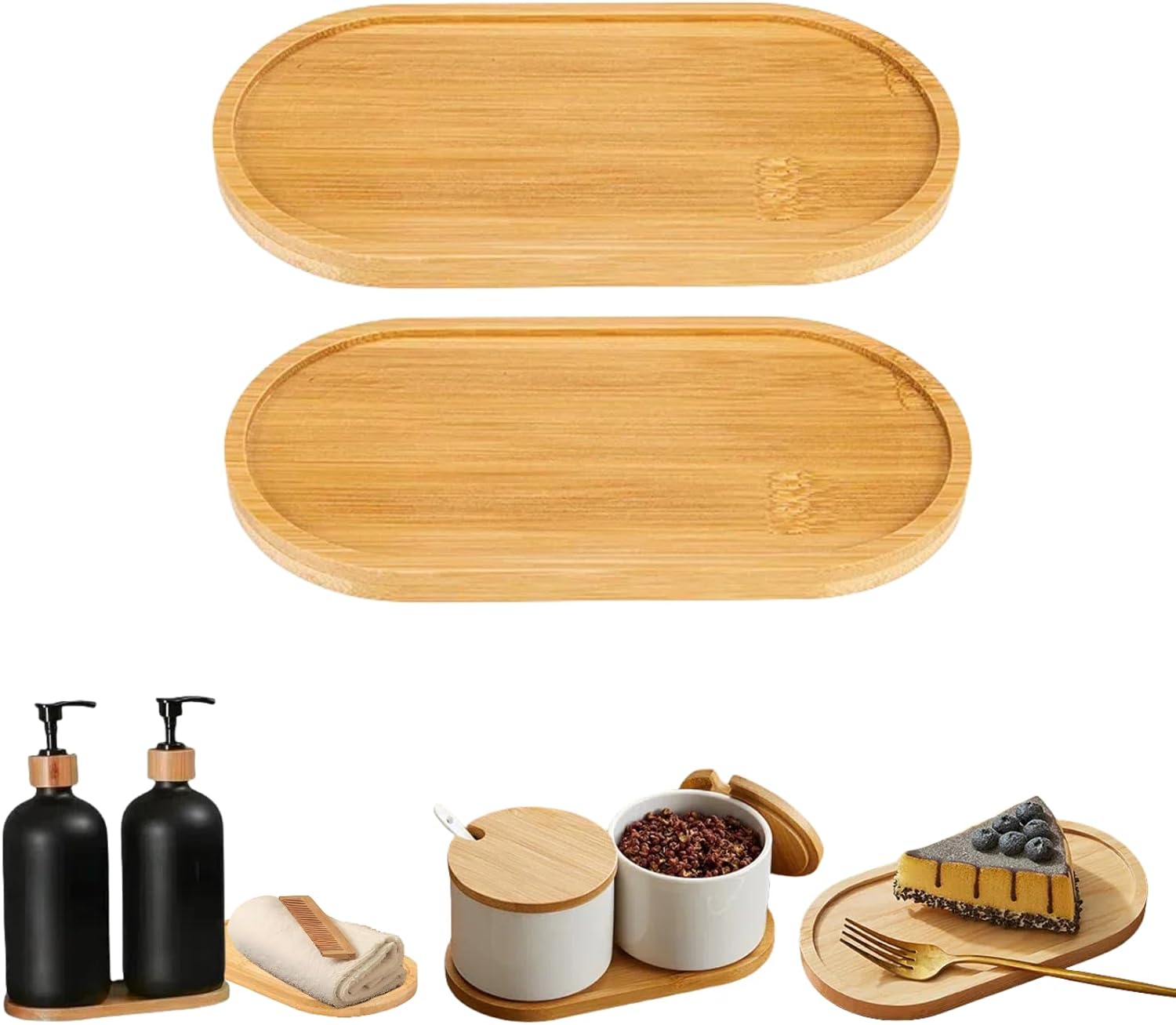Eco-Friendly Beech Oval Tray, Mini Solid Wood Plate for Kids & Small Servings