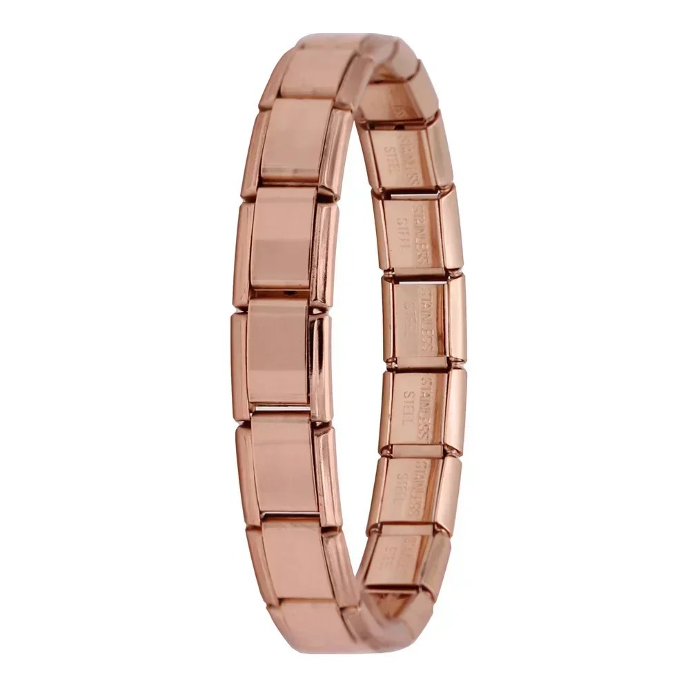 Elegant Women's Stainless Steel Charm Bracelet – 9mm Italian Elastic Bangle