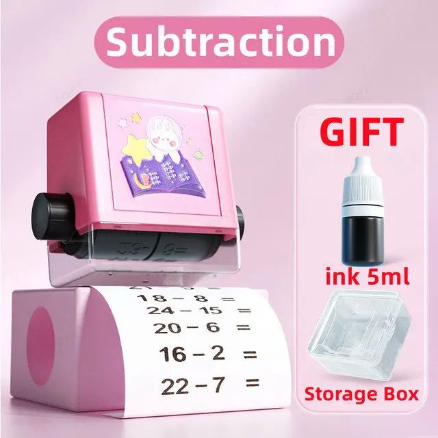 2-in-1 Math Roller Stamp Within 100 – Refillable Fill-in-the-Blank Practice Tool