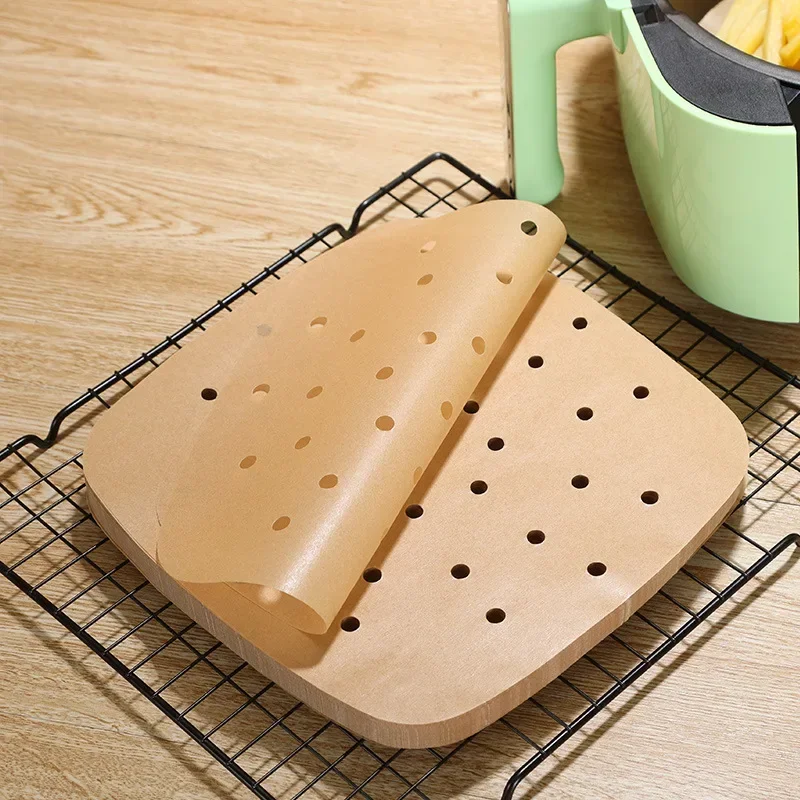 Air Fryer Baking Paper, High-Temperature Resistant Silicone Tin Paper, Oil Absorbing Sheets for Household Use