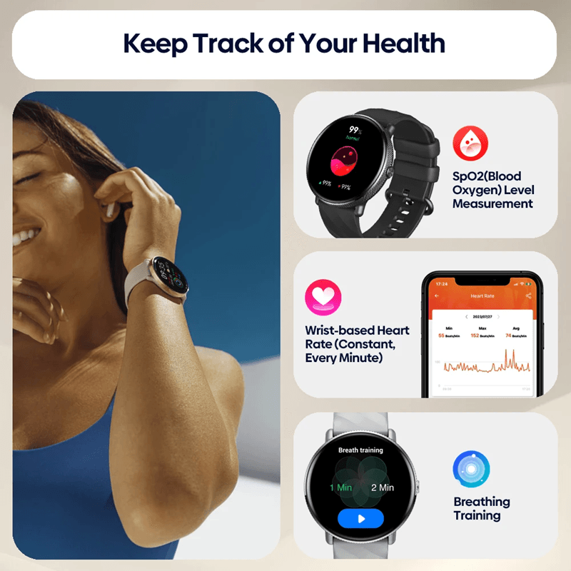 Zeblaze GTR 3 Pro AMOLED Smartwatch with Bluetooth Calling and Fitness Tracking