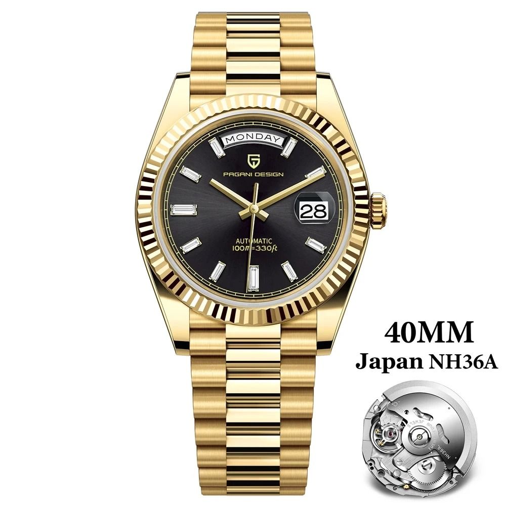 Automatic Day-Date Mechanical Watch – Luxury NH36A Movement Sapphire Timepiece