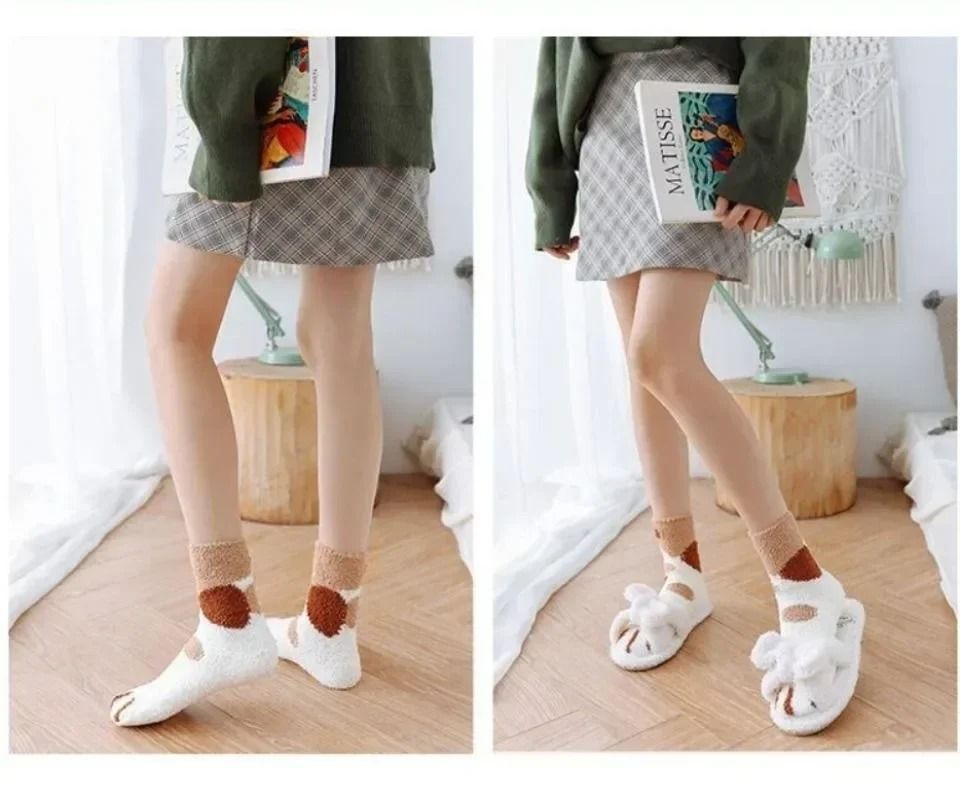 Womens Fuzzy Winter Socks Soft Cozy Microfiber House and Sleeping Socks