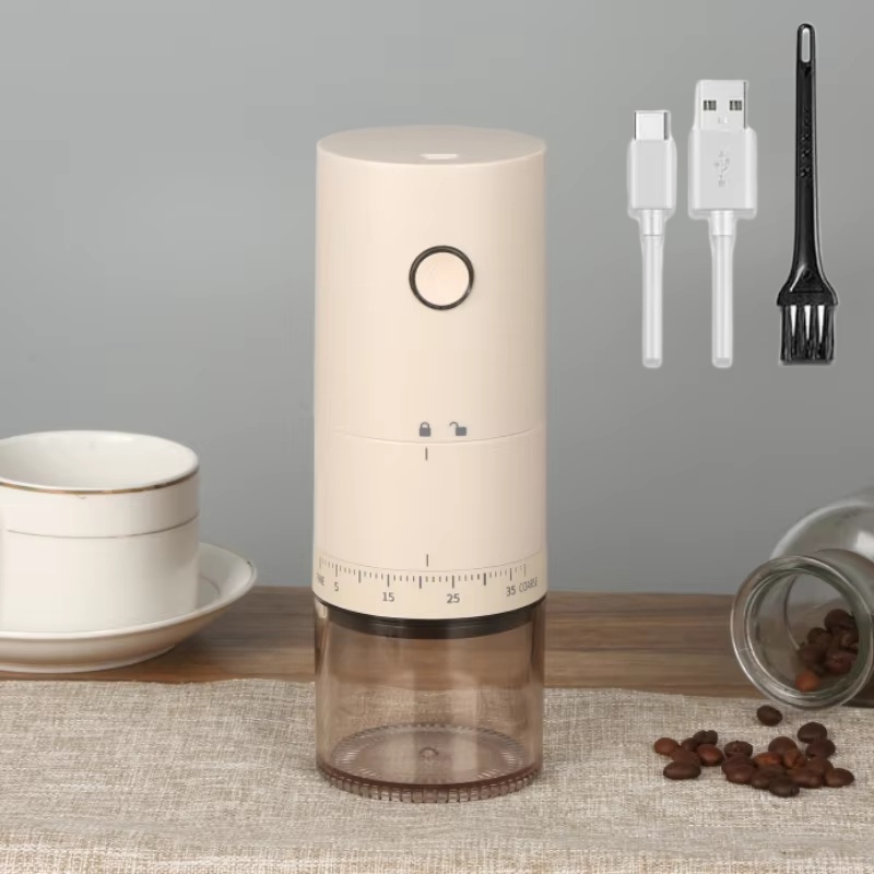 Portable Electric Coffee Grinder USB Rechargeable Ceramic Burr with Grind Settings