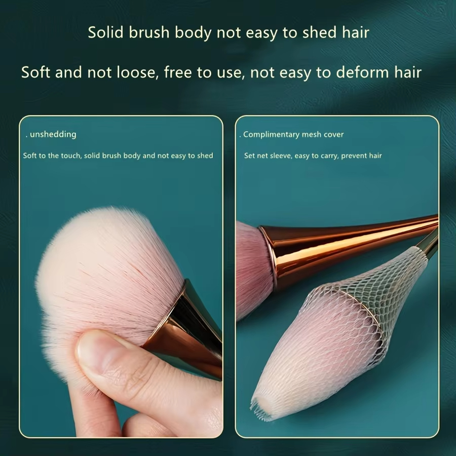 Cosmetic Brush Set, Soft Hair Blush Brush, Loose Powder, Highlighting Rose Golden