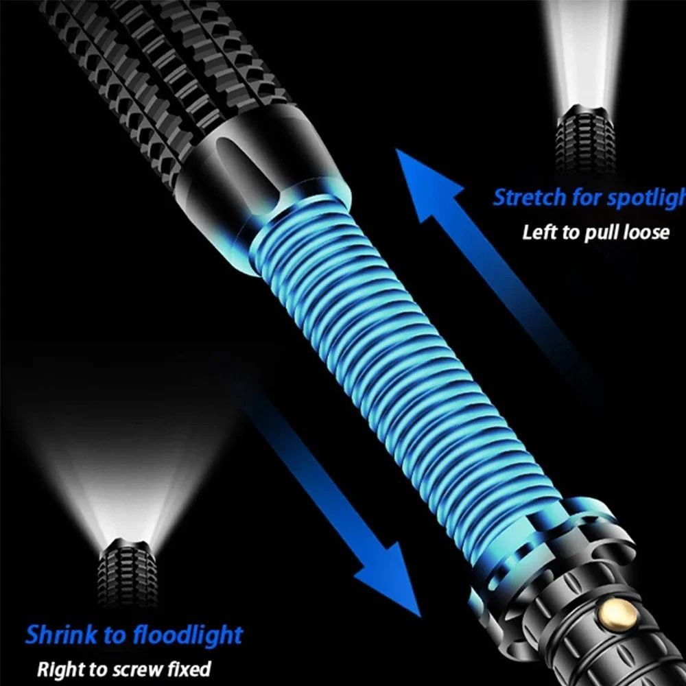 Baseball Bat Style LED Flashlight with Zoom and Self Defense Design