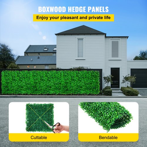 Artificial Boxwood Hedge Wall Panels UV Protected, Green Grass Privacy Fence for Outdoor Backyard, Wall Decoration